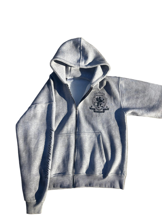 “Iron crest” zip-up